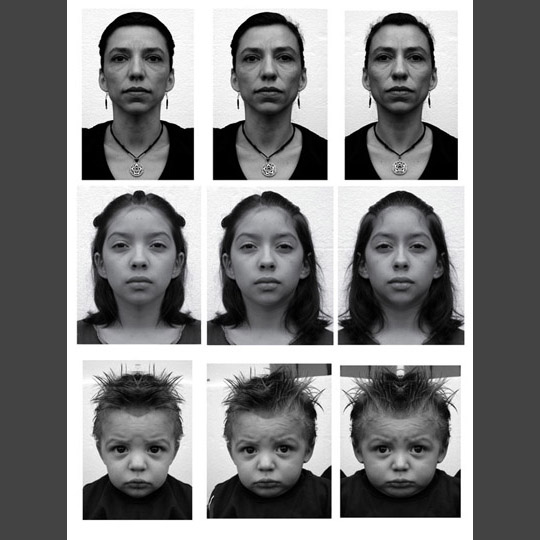 Left-Right Faces 1<br/>Alejandra - Elena - Ian<br/>Inkjetprint, 80 x 60, Edition of 10, 2006