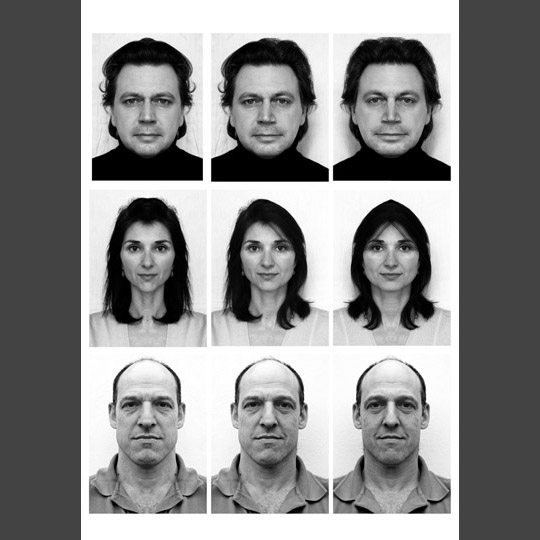 Left-Right Faces 4<br/>Volker - Petra - Allen<br/>Inkjetprint, 90 x 70, Edition of 7, 2009