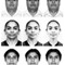 Left-right Faces 9<br/>Caras divididas 9<br/>Pasqual - Rosario - Javier<br/>Inkjetprint, 90 x 70, Edition of 7, 2011